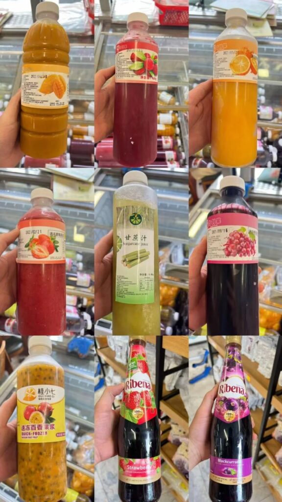 Fruit Juice and Fruit Jam for bubble tea shop